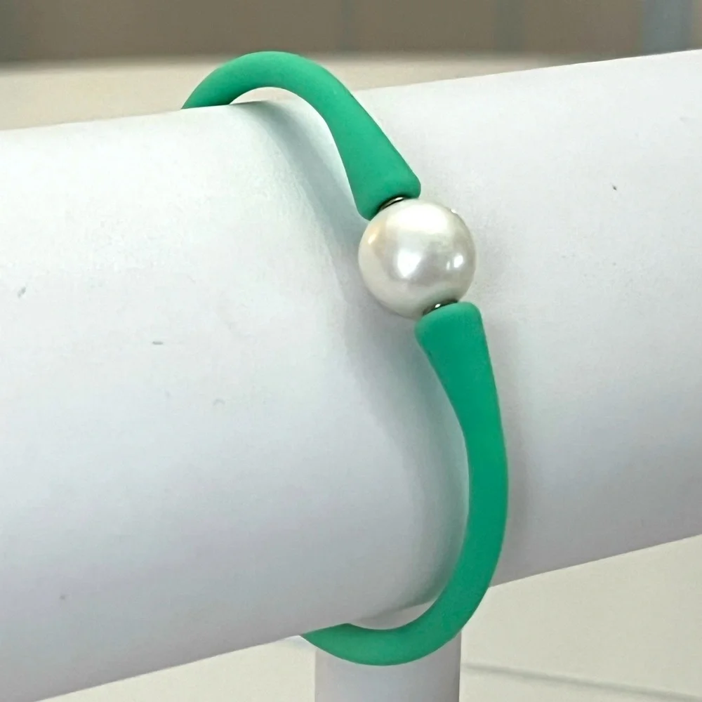 FRESH WATER PEARL Bracelet | NEW! | Silicone Jelly Band